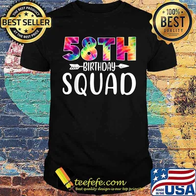 58th Birthday Squad Tie Dye 58 Years Old  T-Shirt