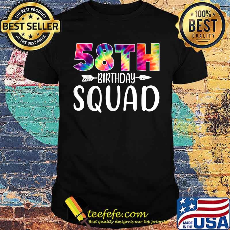 58th Birthday Squad Tie Dye 58 Years Old T-Shirt