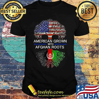 American Grown AFGHAN Roots USA Flag AFGHANISTAN FLAG T-Shirt