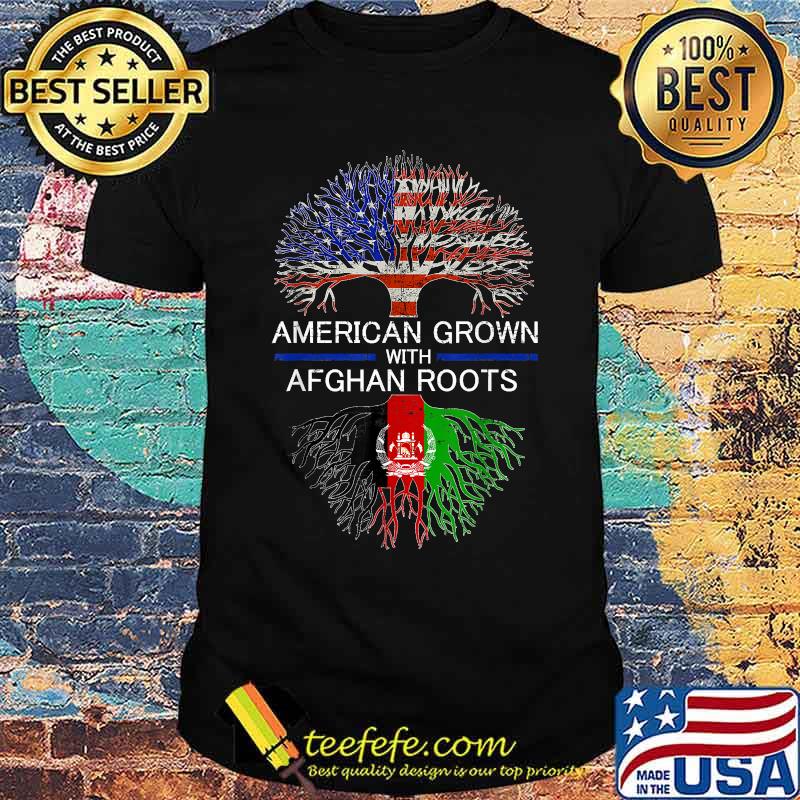 American Grown AFGHAN Roots USA Flag AFGHANISTAN FLAG T-Shirt