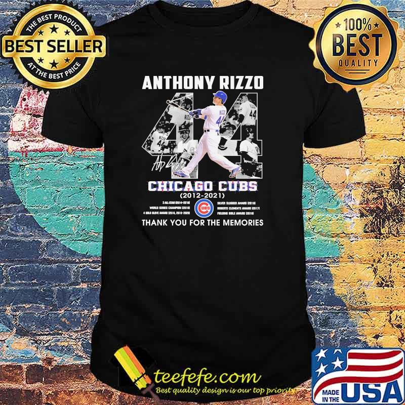 Funny 44 Anthony Rizzo Chicago Cubs 2012 2021 thank you for the memories  signature shirt, hoodie, sweater, long sleeve and tank top