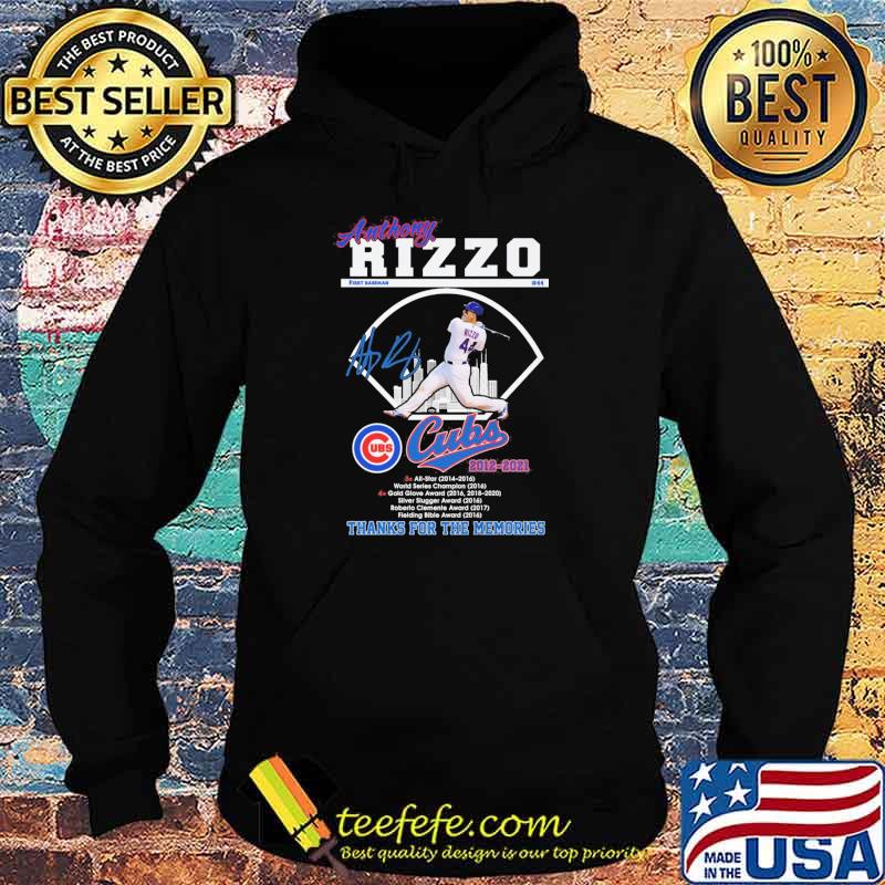 Anthony Rizzo Cubs 2012 2021 Thank You For The Memories Shirt Hoodie Anthony Rizzo Cubs 2012 2021 Thank You For The Memories Shirt Hoodie