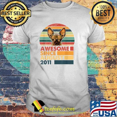 Awesome Since August 2011 Cat Vintage T-Shirt