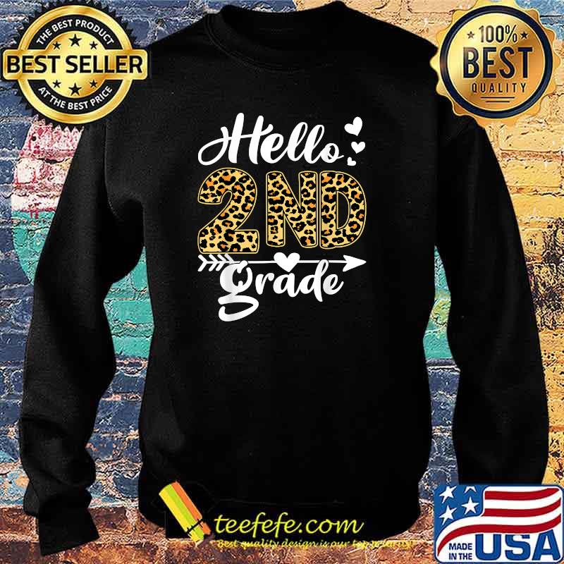 Back To School Hello 2nd Grade Second Grade Leopard Teacher T-Shirt Sweater Back To School Hello 2nd Grade Second Grade Leopard Teacher T-Shirt Sweater