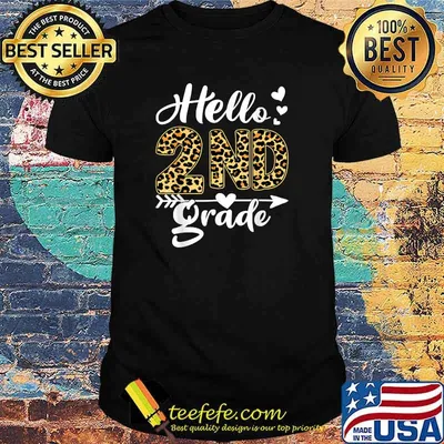 Back To School Hello 2nd Grade Second Grade Leopard Teacher T-Shirt