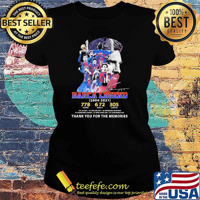 Barca legend messi 2004 2021 thank you for the memories Ladies tee Barca legend messi 2004 2021 thank you for the memories Ladies tee