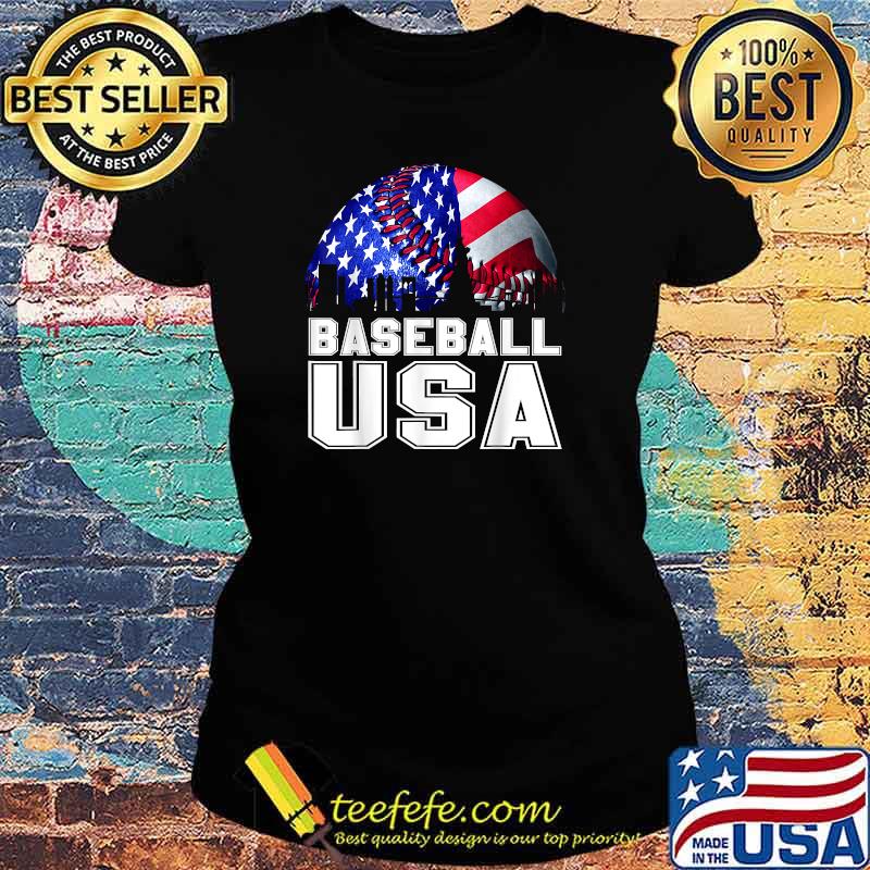 Basetball USA Flag T-Shirt Ladies tee Basetball USA Flag T-Shirt Ladies tee
