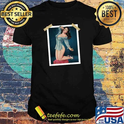 Beautiful Sleepy Brunette Retro Pin-Up Girl T-Shirt