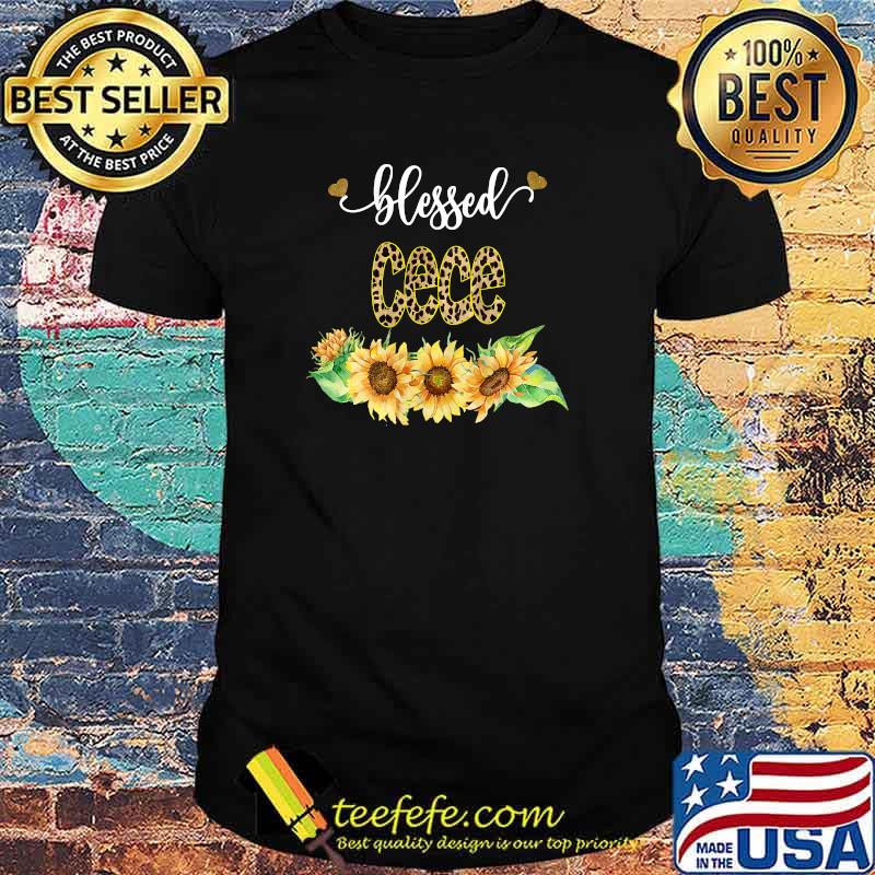 Blessed Cece Leopard Sunflowers Halloween T-Shirt