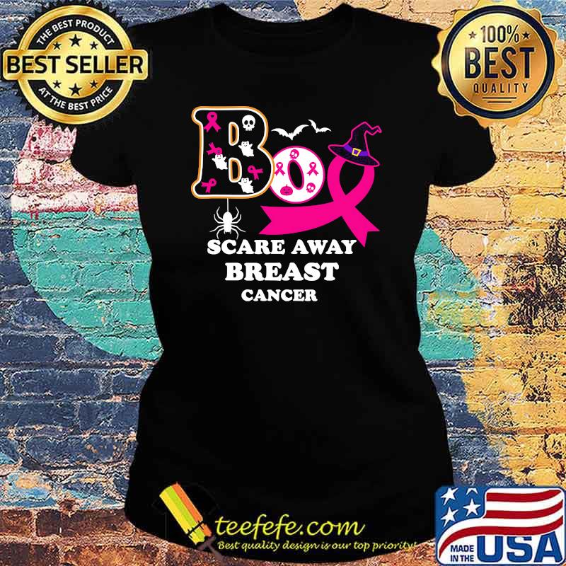 Boo Scare Away Breast Cancer Halloween Shirt Ladies tee Boo Scare Away Breast Cancer Halloween Shirt Ladies tee