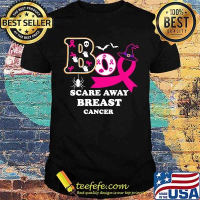 Boo Scare Away Breast Cancer Halloween Shirt