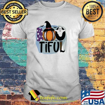 Boo tiful pumpkin hat witch halloween shirt