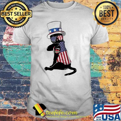 Cat tattoo i love usa american flag shirt