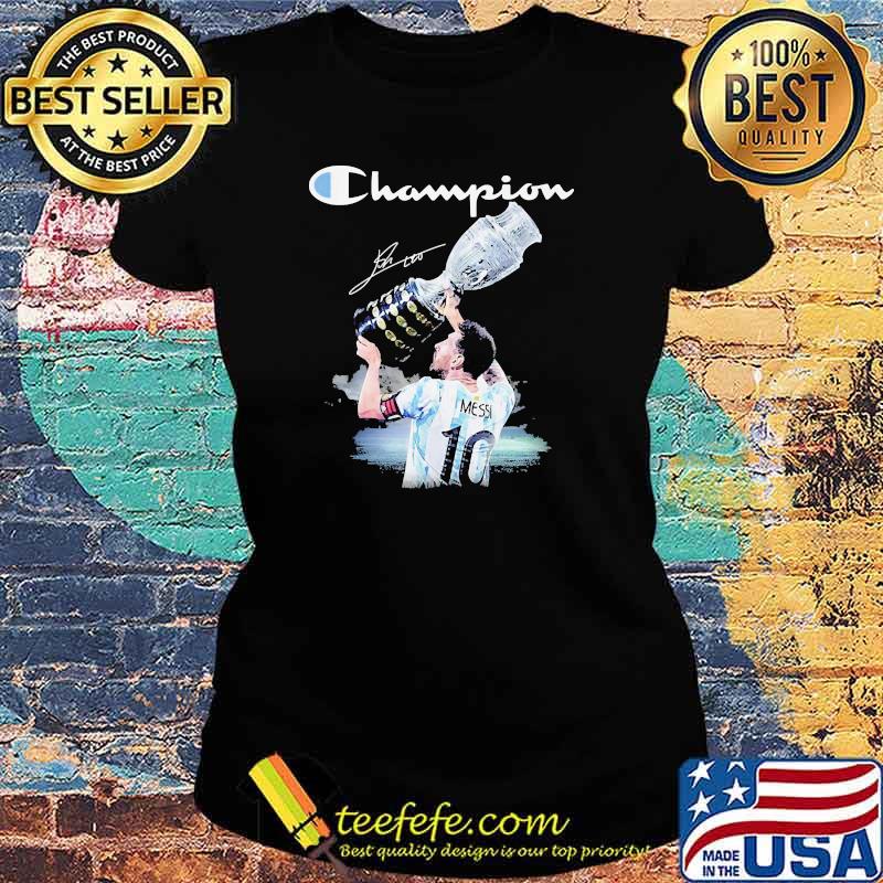 Champion Lionel Messi signature cups football Ladies tee Champion Lionel Messi signature cups football Ladies tee