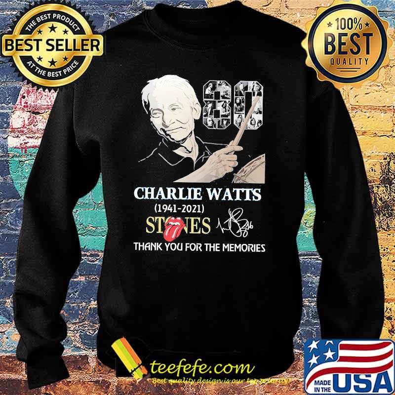 Charlie Watts 1941 2021 stones thank you for the memories signature s Sweater Charlie Watts 1941 2021 stones thank you for the memories signature s Sweater