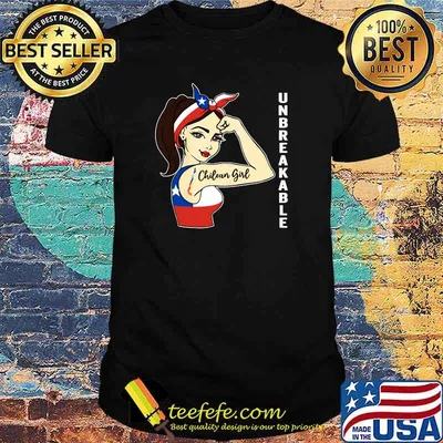 Chilean Girl Unbreakable - Heritage Chile Flag Map Design T-Shirt