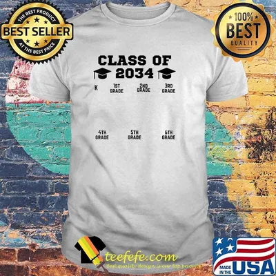 Class Of 2034 School Year Grow With Me K-12 Handprint T-Shirt