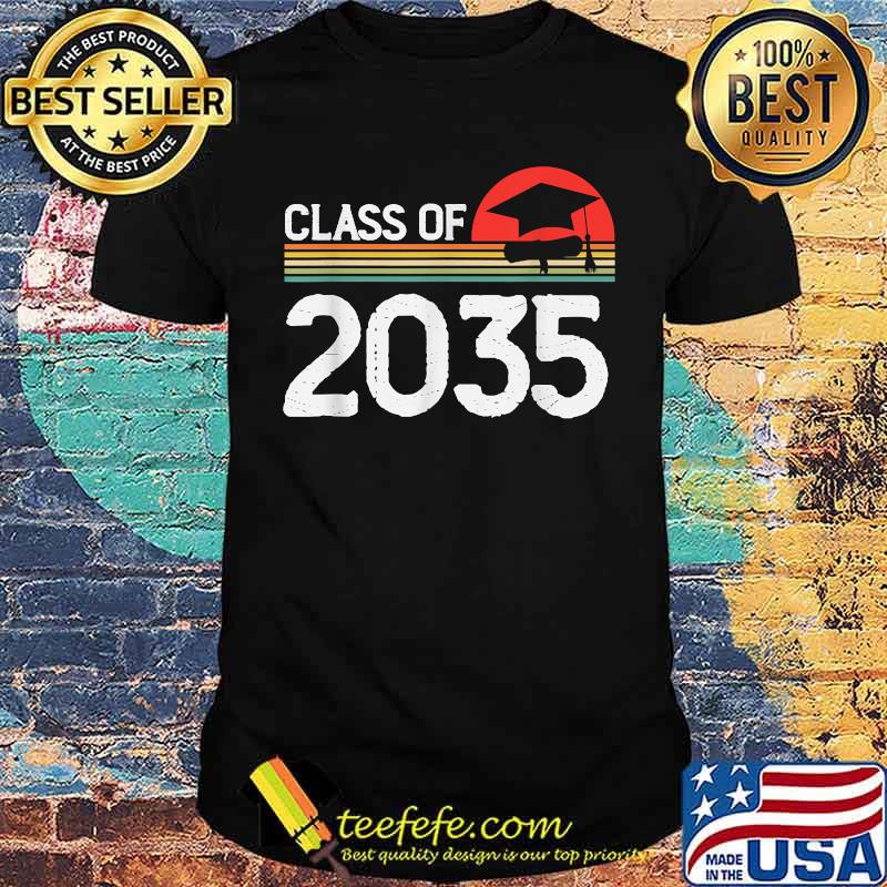 Class Of 2035 Grow With Me Handprint Kindergarten To Graduat T-Shirt