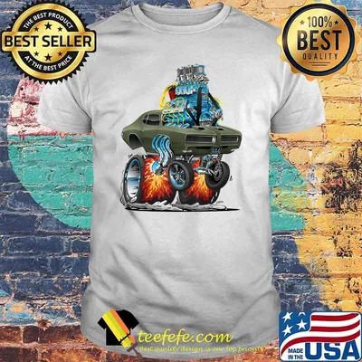 Classic Sixties Muscle Car Hot Rod Cartoon T-Shirt