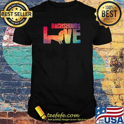 Colorful Dachshund Love Doxie Wiener Dog Puppy T-Shirt
