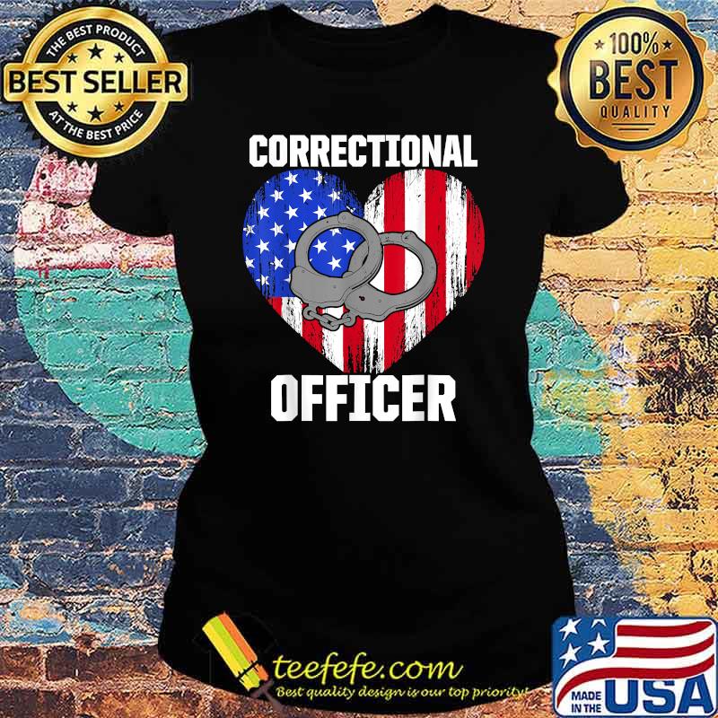 Correctional Officer Corrections American Flag T-Shirt Ladies tee Correctional Officer Corrections American Flag T-Shirt Ladies tee