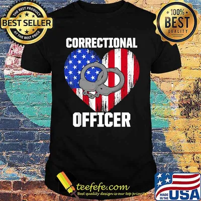 Correctional Officer Corrections American Flag T-Shirt