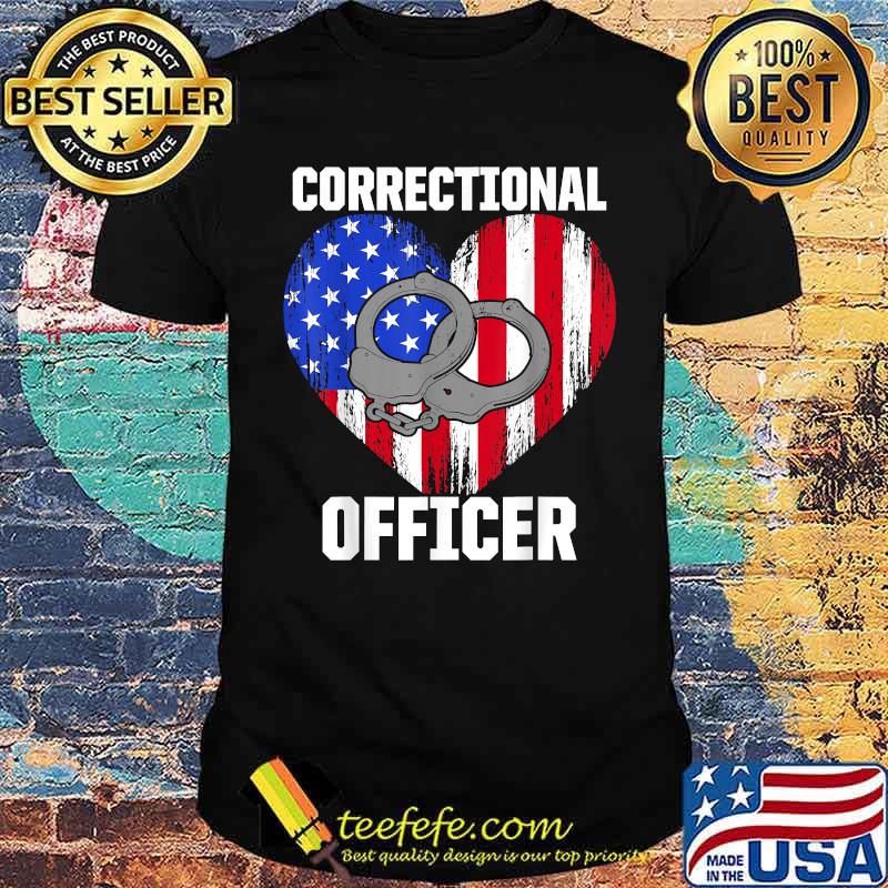 Correctional Officer Corrections American Flag T-Shirt