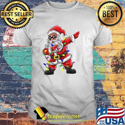 Dabbing Santa Christmas Tree Lights Dab Xmas Funny Christmas T-Shirt