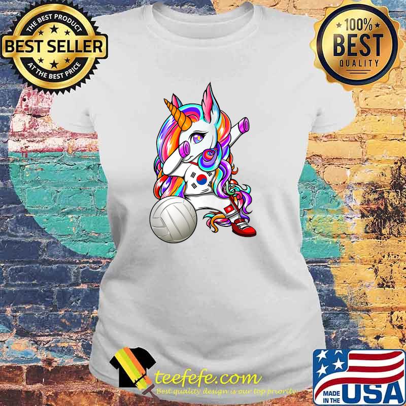 Dabbing Unicorn Proud South Korea Volleyball T-s Laides tee Dabbing Unicorn Proud South Korea Volleyball T-s Laides tee