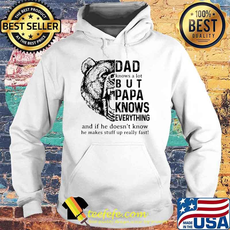Dad Knows A ot But Papa Knows Everything And If He Doesn't Know He Makes Stuff Up Really Fast Bear Shirt Hoodie Dad Knows A ot But Papa Knows Everything And If He Doesn't Know He Makes Stuff Up Really Fast Bear Shirt Hoodie