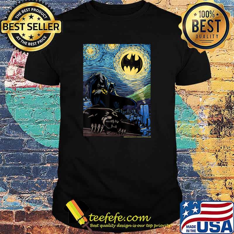 DC Comics Batman Starry Night Style Painting T-Shirt