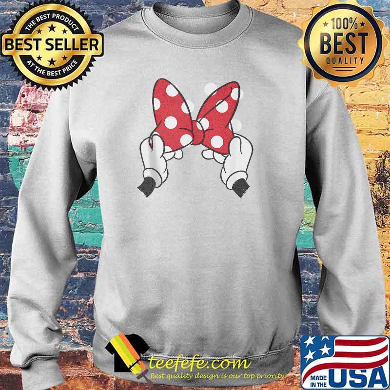 Disney Minnie Mouse's Red Polka Dot Bow T-Shirt Sweater Disney Minnie Mouse's Red Polka Dot Bow T-Shirt Sweater