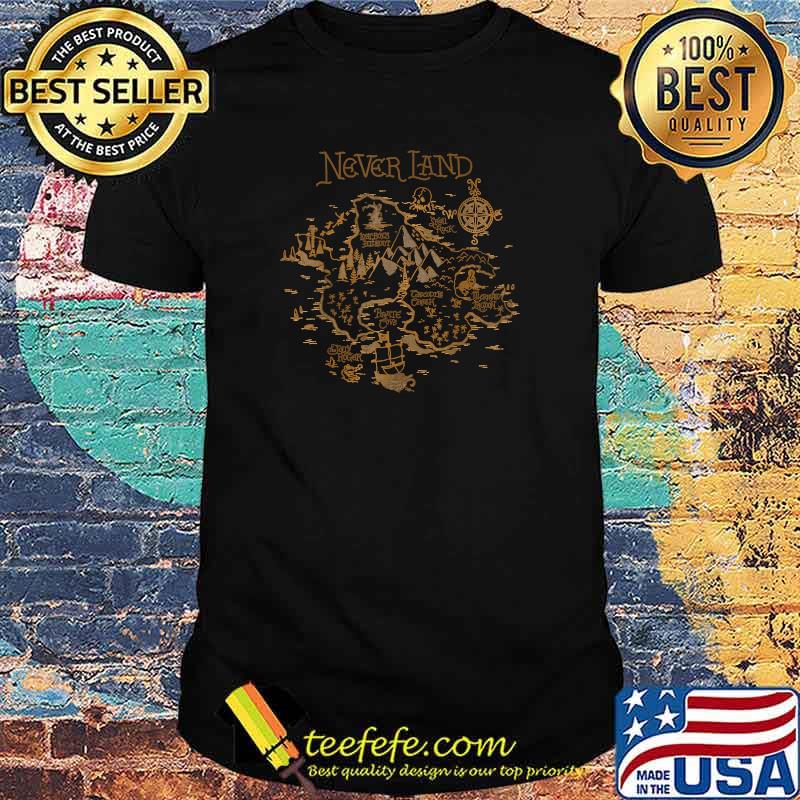 Disney Peter Pan Never Land Map Graphic T-Shirt Disney Peter Pan Never Land Map Graphic T-Shirt