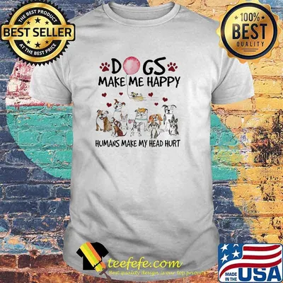 Dogs make me happy humans make my head hurt moon halloween shirt