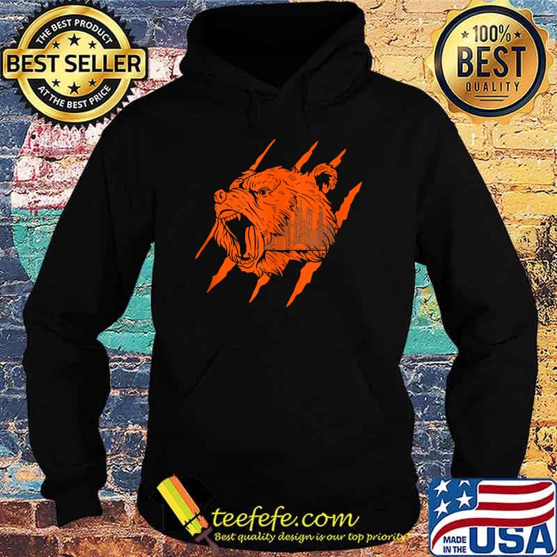 Downtown Chicago City Skyline Walking Bear Silhouette T-Shirt Hoodie Downtown Chicago City Skyline Walking Bear Silhouette T-Shirt Hoodie