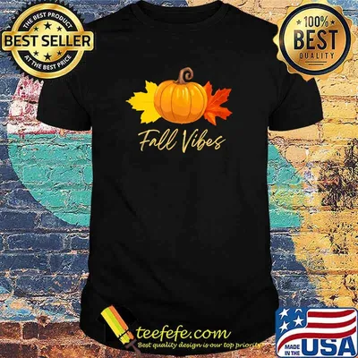 Fall Vibes Pumpkin Halloween Autumn T-Shirt