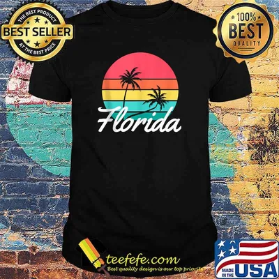 Florida Sunset Palm Trees Vintage T-Shirt