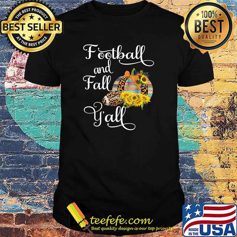 Football and Fall Y'all Sunflower Leopard T-Shirt