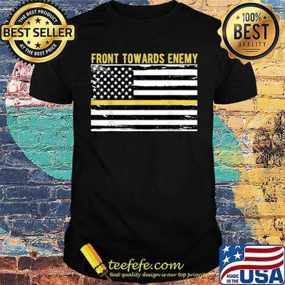 Front Toward Enemy Vintage American Flag Military T-Shirt