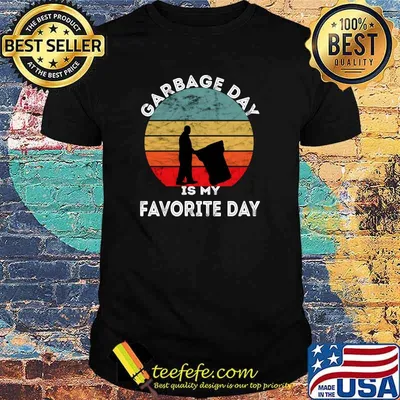 Garbage Day Is My Favorite Day Garbage Man Retro Sunset T-Shirt