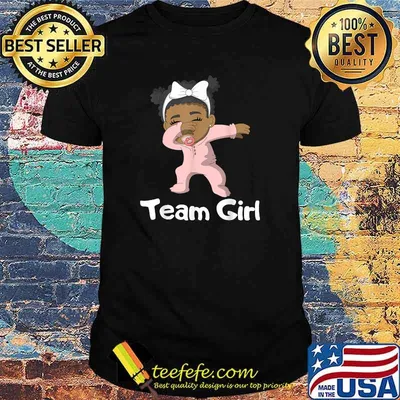Gender Reveal Party Team Girl Cute Dabbing Black Baby T-Shirt