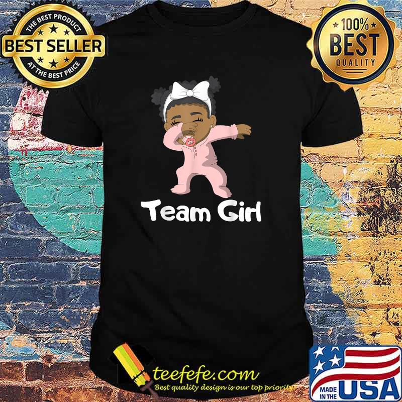 Gender Reveal Party Team Girl Cute Dabbing Black Baby T-Shirt