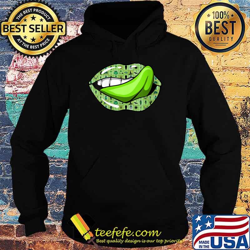 Green Lips With Halloween Witch T-Shirt Hoodie Green Lips With Halloween Witch T-Shirt Hoodie