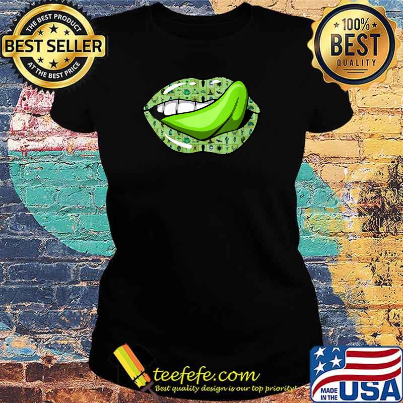 Green Lips With Halloween Witch T-Shirt Ladies tee Green Lips With Halloween Witch T-Shirt Ladies tee
