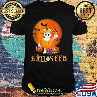 Halloween Anime Dog Cute Blood Moon T-Shirt