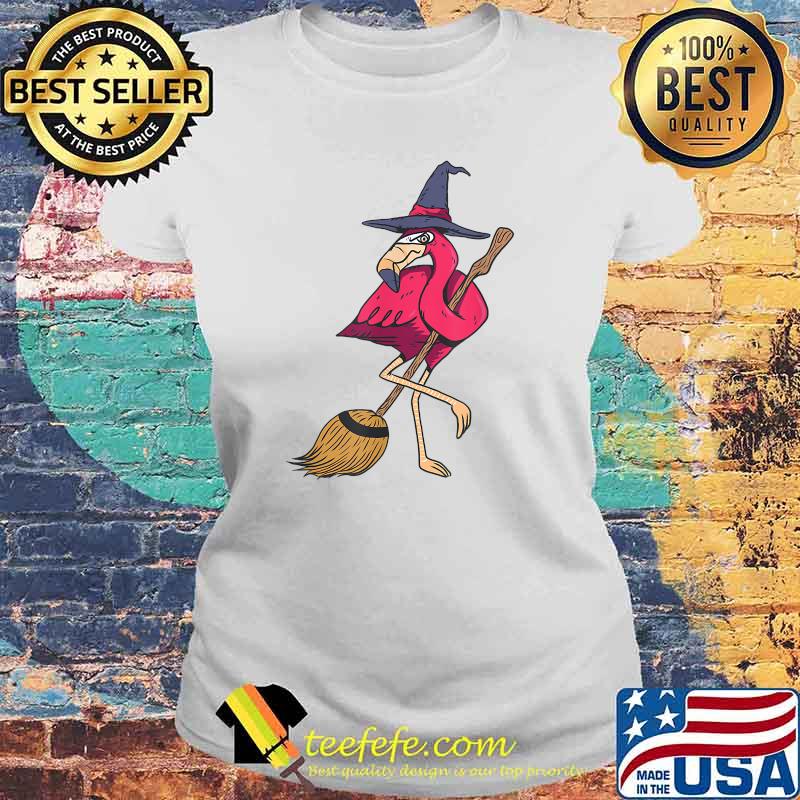 Halloween Flamingo Witch Scary Party Broom T-Shirt Laides tee Halloween Flamingo Witch Scary Party Broom T-Shirt Laides tee
