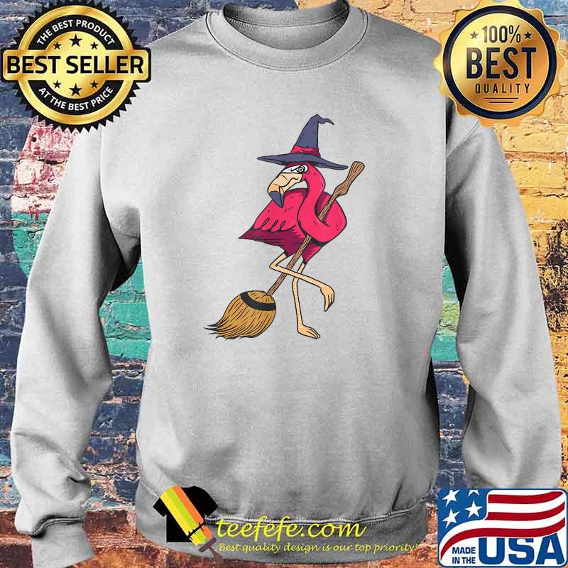Halloween Flamingo Witch Scary Party Broom T-Shirt Sweater Halloween Flamingo Witch Scary Party Broom T-Shirt Sweater