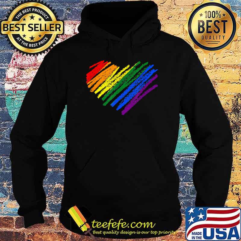 Hand Drawn Heart Gay Pride Flag - LGBT LGBTQ Rainbow Heart T-Shirt Hoodie Hand Drawn Heart Gay Pride Flag - LGBT LGBTQ Rainbow Heart T-Shirt Hoodie