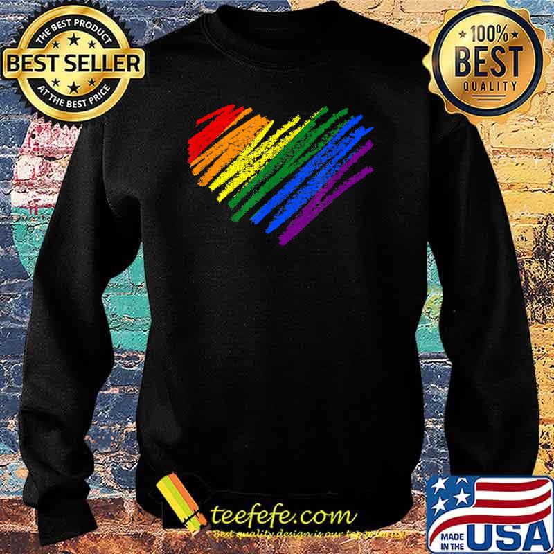 Hand Drawn Heart Gay Pride Flag - LGBT LGBTQ Rainbow Heart T-Shirt Sweater Hand Drawn Heart Gay Pride Flag - LGBT LGBTQ Rainbow Heart T-Shirt Sweater
