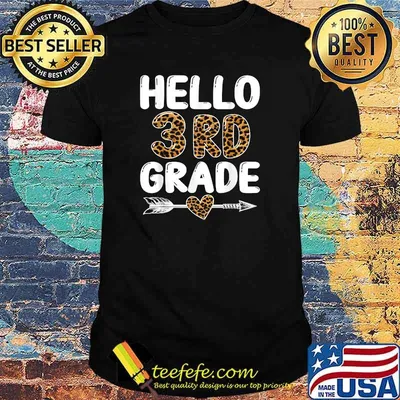 Hello 3rd Grade Leopard Teacher Back To School T-Shirt